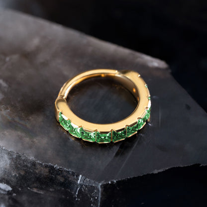 Idol lite Emerald Gold Hinged Segment Ring 1.2 (16 G)