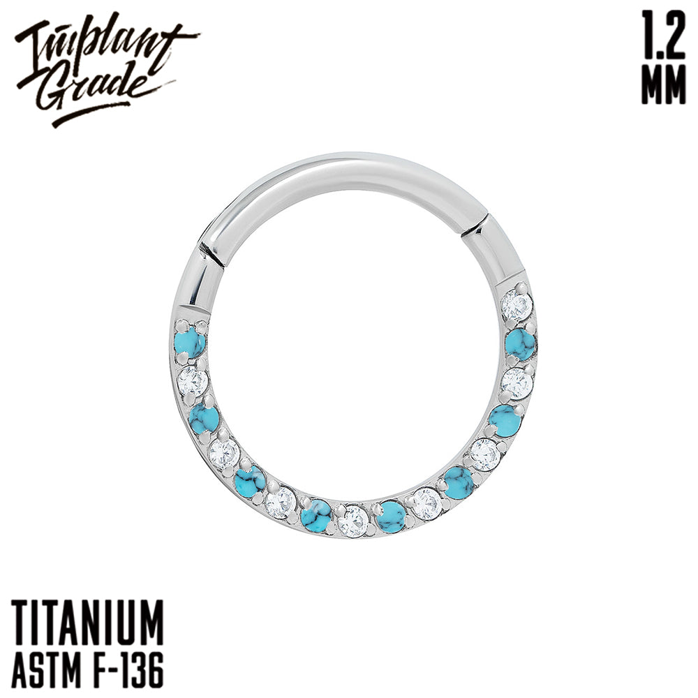 Turquoise Side Hinged Segment Ring 1.2 (16 G)