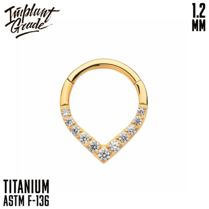 Gold Drop Hinged Segment Ring 1.2 (16 G)