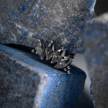 4 Stones Bead Marquise Vitrail Cluster 1.2