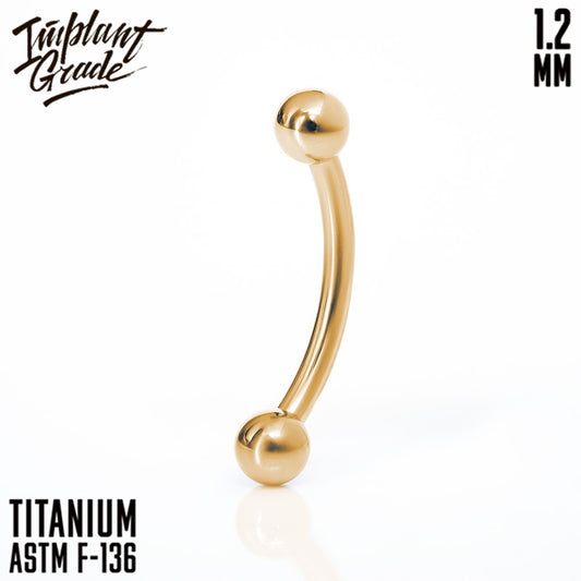 Gold Curved barbell 1.2 (16 G)