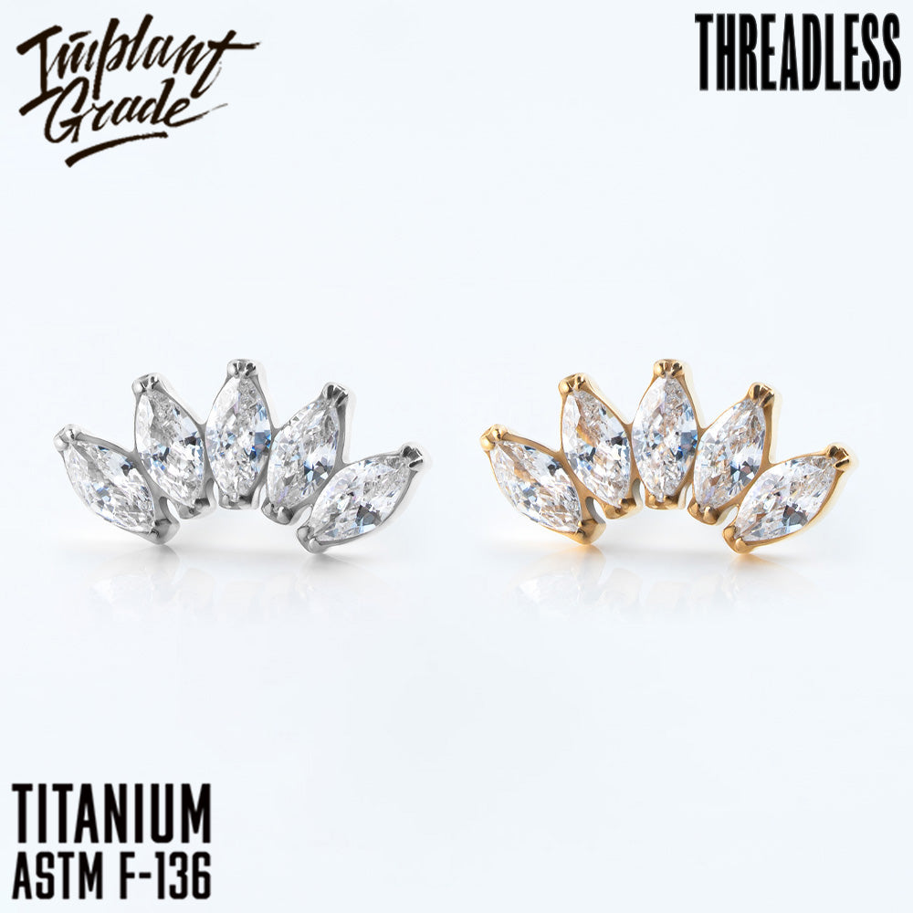 Threadless 5 Stones Marquise Cluster