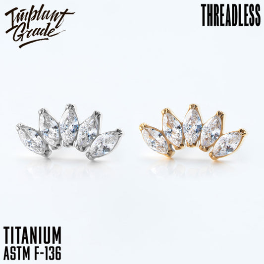 Threadless 5 Stones Marquise Cluster