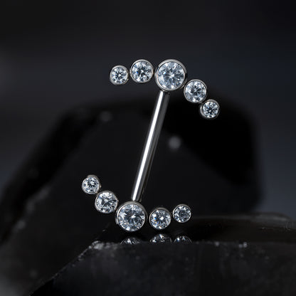 Threadless 5 Stone Nipple Bar 1.6 (14 G)