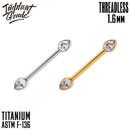Threadless Drop Nipple Bar 1.6 (14 G)