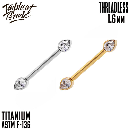 Threadless Drop Nipple Bar 1.6 (14 G)