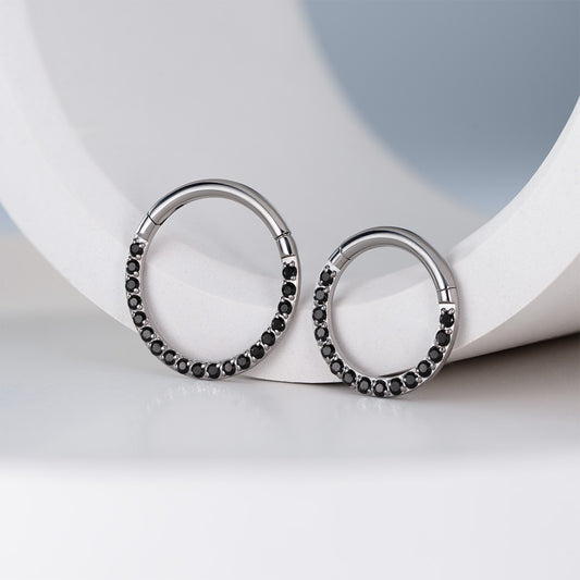 Side Black Hinged Segment Ring 1.2 (16 G)