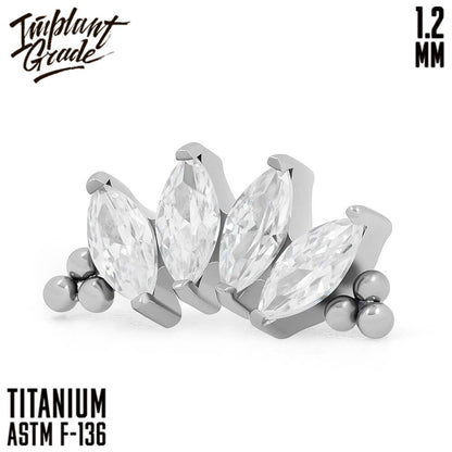 4 Stones Bead Marquise Cluster 1.2
