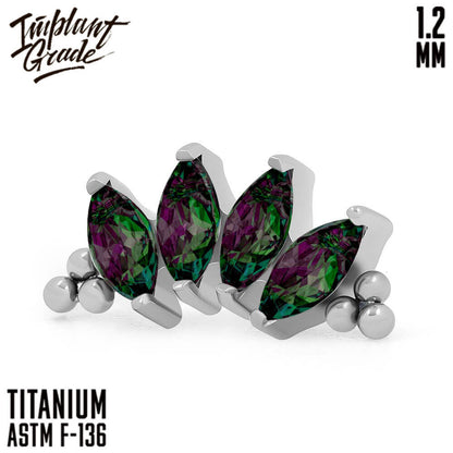 4 Stones Bead Marquise Vitrail Cluster 1.2