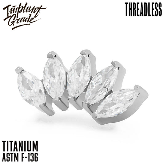 Threadless 5 Stones Marquise Cluster