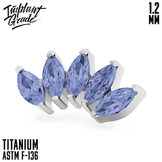 5 Stones Marquise Tanzanite Cluster 1.2