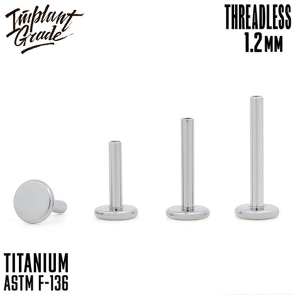 Threadless labret post 1.2 (16 G)