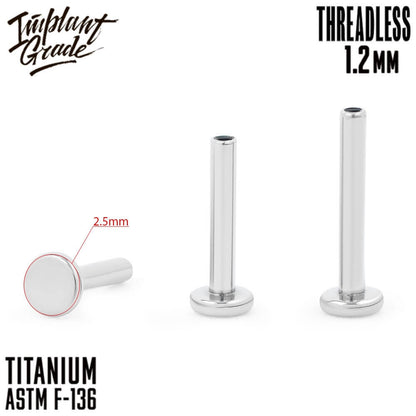 Threadless labret post mini 1.2 (16 G)