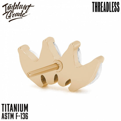 Threadless 4 Stones Marquise Gold Cluster