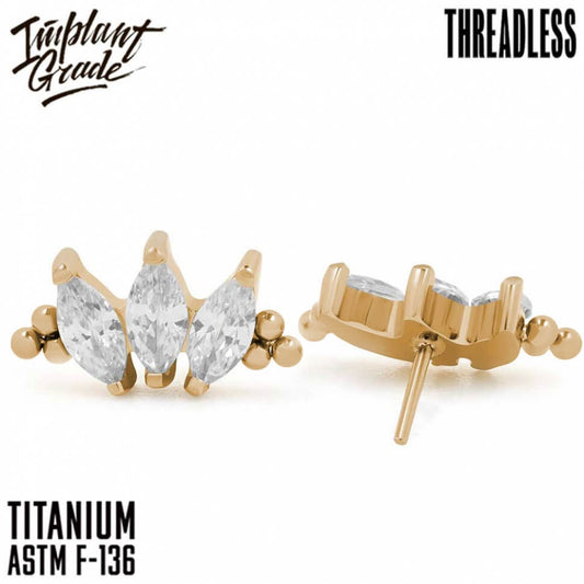 Threadless Marquise vol.2 Bead Gold Cluster