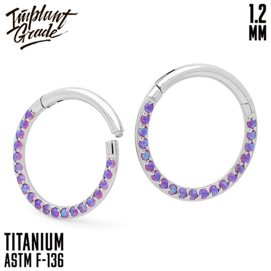 52 opal Side Hinged Segment Ring 1.2 (16 G)
