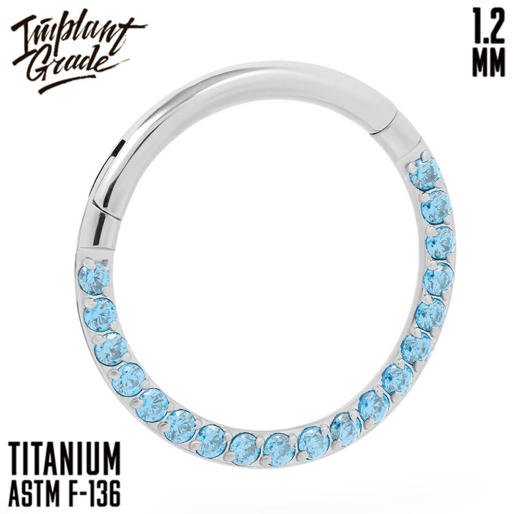 Side Aqua Hinged Segment Ring 1.2 (16 G)