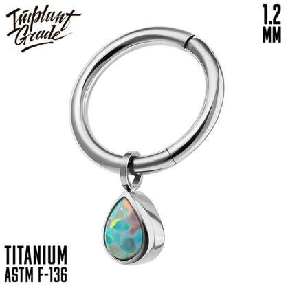 Drop Opal Hinged Segment Ring 1.2 (16 G)