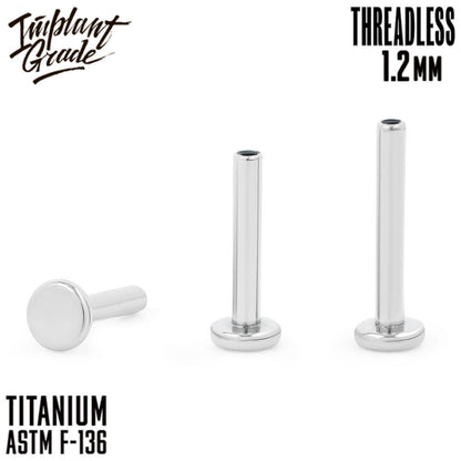 Threadless labret post mini 1.2 (16 G)