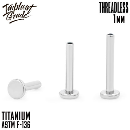 Threadless labret post mini 1 (18 G)