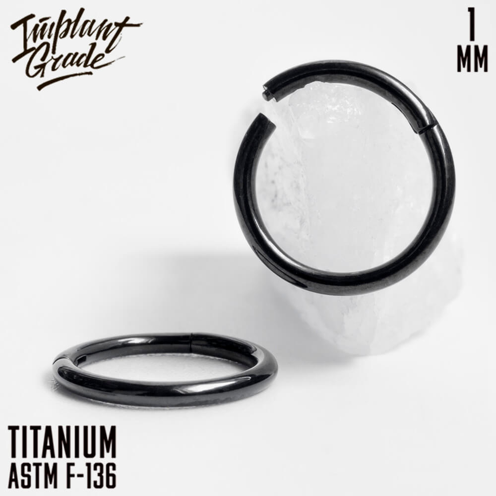 Hinged Segment Ring Black 1 (18 G)