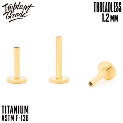 Threadless Gold labret post 1.2 (16 G)